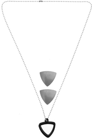 HEMOTON Gitarren-Pick-Halskettenhalter Aus Silikon Mit Edelstahl-Picks Tragbarer Organizer Für Gitarrenplektren Ideal Als Geschenk Für Gitarrenspieler