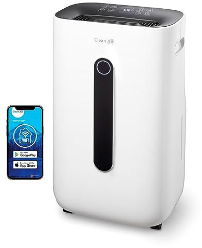 Clean Air Optima CA-708 Smart - Deshumidificador y purificador de aire (25 litros/día, con filtro HEPA, ionizador y lámpara UV-C, apto hasta 90 m²/225 m³)