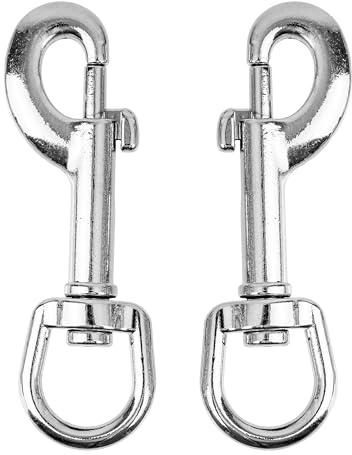 Karabiner für Drehgelenk, 2 Stück, in Silbern, Größe 5, für Hundehalsband, Hundeleine, Karabinerhaken mit abgerundetem Wirbel, Schnalle Schlüsselbund Gurtband, Schlüsselanhänger Drehkopf Paracord