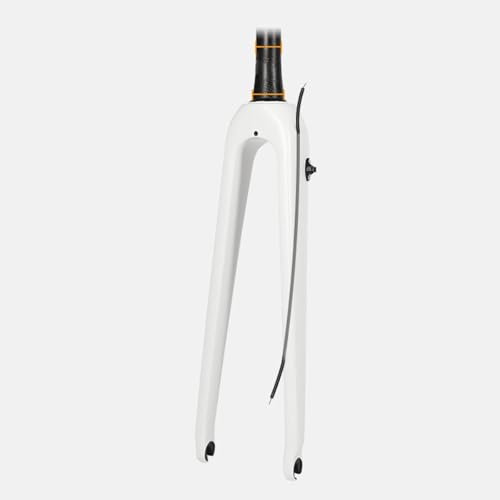 BSFHQS Gravel Rennräder Starre Gabeln 700C 1-1/8'' Gerade/1-1/2'' Konische Fahrradgabel Vollcarbon Scheibenbremsen Vorderradgabeln 9 * 100mm Schnellspanner Fahrrad Hartgabel(White,Tapered)