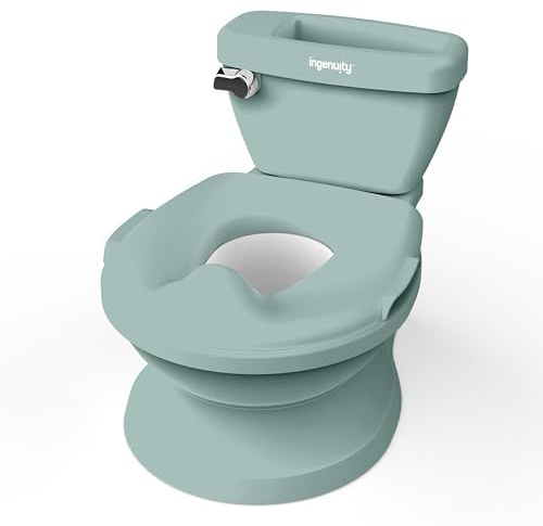 Ingenuity My Size Potty Pro, spädbarn potträning toalett, verklighetstroget spolande ljud, för åldrarna 18 månader, upp till 22,7 kg (grön)