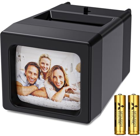 35 mm Dia-Viewer, 2-fache Vergrößerung und LED-beleuchtete Anzeige, Dia-Projektor für 35 mm alte Dias (2AAA-Batterien im Lieferumfang enthalten)