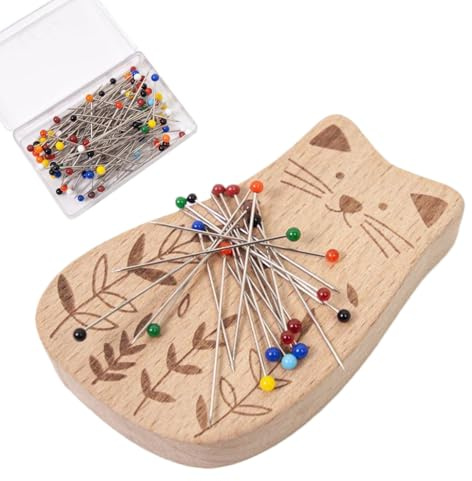 Magnetkissen Nadelkissen | Magnetischer Nähnadelhalter Aus Holz,Mit Hundert Nadeln Mehrzweck Tierform Clip Organizer Schneider Tailoring Quilting