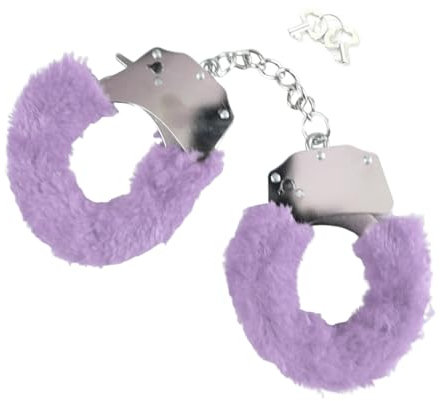 LQIOACU Esposas de Acero Inoxidable con Peluche, Morado