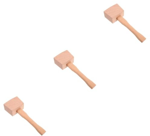 Ciieeo 3pcs Wood Mallet Carpenter Hammer Ergonomic Solid Wood Tool for Woodworking Craft Projects Home Renovations Durable and Comfortable Grip for DIY Enthusiasts