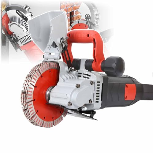 PPLDABNK Machine de découpe de rainures murales - 5 Lames de 133 mm, 40 mm de Profondeur et 42 mm de Largeur, avec Pompe à Eau et Bouclier Mobile pour la découpe du béton,Multi-Colored