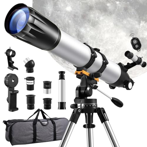 Dibaful telescopio astronomia stelle osservare 90 mm diaframma con telecomando | astronomico telescopio astronomico | telescopio obiettivo per principianti astronomia binocolo adulto con treppiede