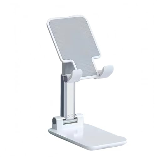 FEIFEI'S BOW Cell Phone Folding Stand for Desk, Foldable Cell Phone Holder Mobile Stand Phone Dock, Multi-Angle Universal Adjustable Tablet Holder Compatible with Most Cellphone and Tablet (White)