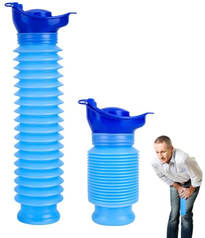 2 PCS Shrinkable Emergency Urinal, Emergency Toilet Solution with Retractable Design, Portable Urinal for Men and Women, Reusable Emergency Urinal for Camping Car Traffic Jam, Queuing