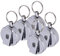 Llavero,5pcs Llavero Retractil con Elástico de la Cuerda de Alambre de Acero Telescópica Clave Cadena con 60 cm