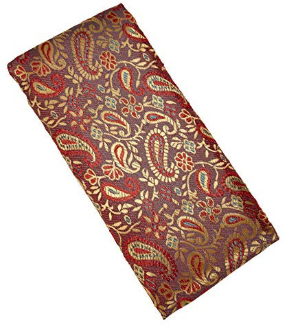 Blue Dove Yoga Eye pillow in a Brocade silk cover with a Cotton inner case and filled with Flax seeds and Lavender Silk Eye Bag (Red Floral)