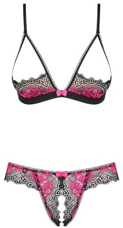 Obsessive Señoras Bra Set Ouvert M306 - negro - M/XL