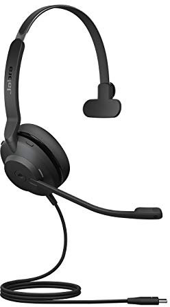 Jabra Evolve2 30 Headset – Noise Cancelling Microsoft Teams Certified Mono Headphones with 2-Microphone Call Technology – USB-C Cable – Black
