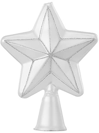 Inge Glas Magic - Estrella para el árbol de Navidad, punta de cristal, punta para el árbol de Navidad, color blanco