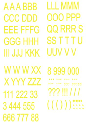 Generisch Alphabet ABC Buchstaben Zahlen Aufkleber Set Klebebuchstaben 309/1 (4 cm hoch, gelb Glanz)