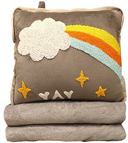 Coperta da Viaggio Cuscino da Tiro Scaldamani 3 in 1, Cuscino Multifunzionale per Il Cielo Stellato Adatto per L'auto, L'Ufficio, La Casa, Il Pisolino,C