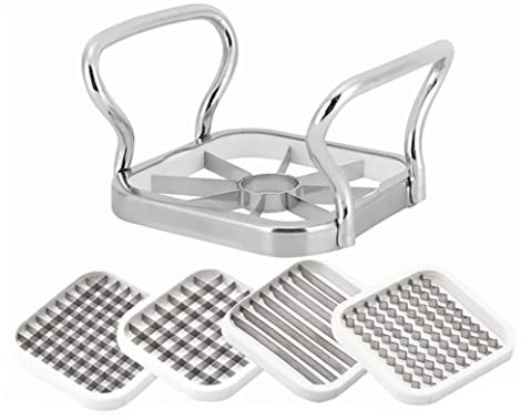 5 in 1 Veggie Chopper Stainless Steel Potatoes Cutter Vegetable Chipper Chopper Fruit Slicer Kitchen Gadgets Potato Chipper, Vegetable Cutter, French Fries Cutter, Onion Cutter, chip Cutter
