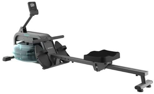 Cecotec Máquina de Remo de Agua Drumfit Rower 10000 Neptuno. Tanque de Agua 13 litros de Capacidad, Sillín Ajustable, Peso Máximo de 135 Kg, Pantalla LCD. Soporte para Dispositivos.