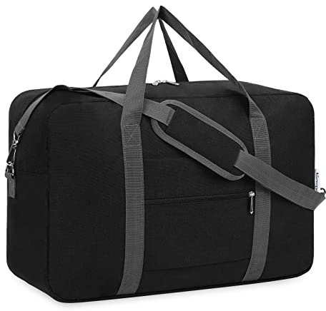 für Reisetasche Handgepäck Easyjet Handgepäck 45x36x20 Handgepäck Tasche für Flugzeug Faltbare Reisetasche Weekender Damen und Herren 30L (Schwarz)
