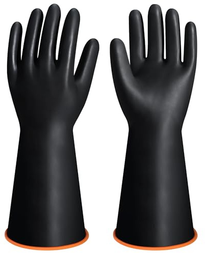 Guantes de látex resistentes a los productos químicos, reutilizables, resistentes, guantes largos de goma, guantes de lavavajillas, guantes de seguridad industriales para hombre, protección de