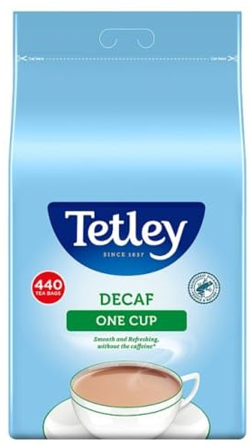 Tetley Decaf One Cup 440 Tea Bags - Tè nero decaffeinato dall'Inghilterra nella confezione grande richiudibile con 440 bustine di tè – importato da Shestore24