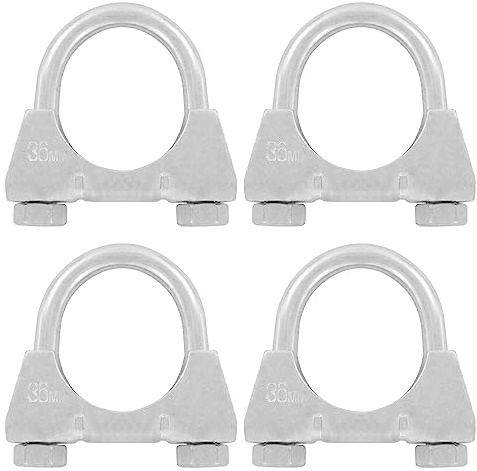 4er Set U Bügel Rohrschellen M8 x 36mm extrem belastbare Montageschellen aus verzinktem Stahl (4 Stk. M8 x 36 mm)