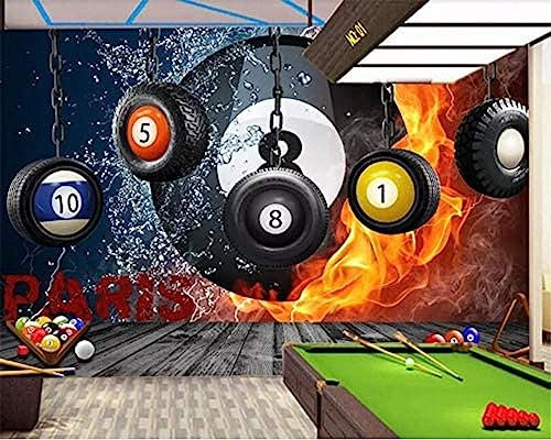 Mural 3D Retro Fitness billar colgante círculo movimiento decoración papel tapiz Fondo pared niños habitación Decoración Fotomural Sala De Estar Pared Pintado Papel Tapiz No Tejido-430cm×300cm