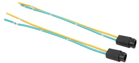 2 Stück T5 Fassungen mit Kabel-Anschluss, 12 V T5-Sockel, Lampenfassung Sockel Glas Stecksockel Fassung Standlicht Tacho, Gummi Fassung Lampen Gummifassung Lampenfassung Glassockel für Autos