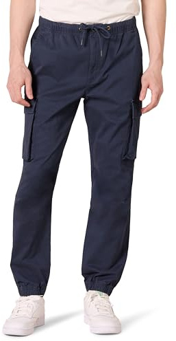 Amazon Essentials Pantaloni Jogger Cargo con Coulisse in Vita dalla vestibilità Standard Uomo, Blu Marino, XXL
