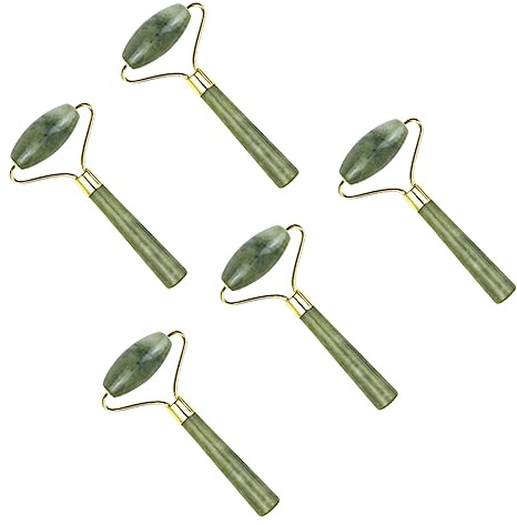 FOMIYES 5stücke Jadestein-augenmassagegerät Augenroller Für Hautpflege Gesichtsroller Mit Glattem Griff Natürlicher Beauty-roller Für Glattere Haut