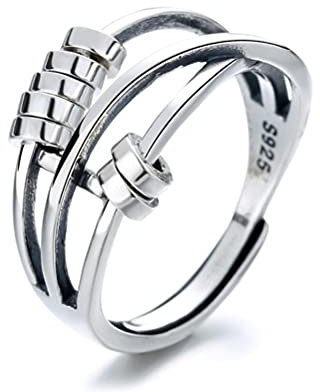 Fidget Ring Sterling Silber Perlenring