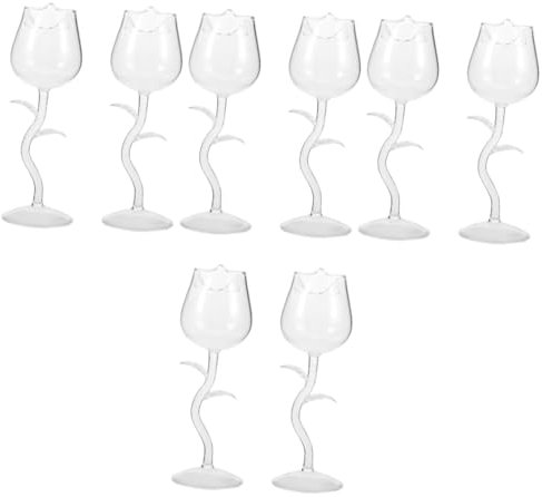 PRETYZOOM 8 Piezas Copa De Vino Copa De Coctel De Fiesta Vino De Novedad Copas De Vino En Forma De Rosa Gafas Transparentes Vasos Cuadrados Copas Margaritas Copas De Coctel Vidrio