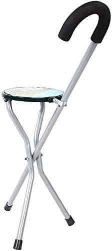 YQZQXWA Gehstock mit Sitz, zusammenklappbarer Gehstocksitz, Gehstockhocker mit Eisenkapazität, Krückenstuhlsitz, 3 Beine, Gehstocksitze, hoch, hoch, Unisex, für ältere Menschen, Geschenk Innovate