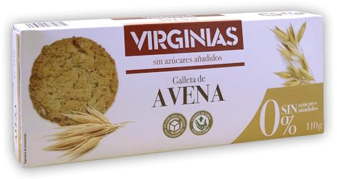 Galletas de Avena sin Azúcares Añadidos Virginias, 110g
