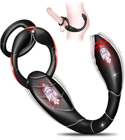 TUONID Doppelring Vibrations Penisring 9 Vibrationsmodi Hochwertiges Silikonmaterial Analvibrator prostata stimulation männer Geeignet für Männer Paare gay Analtrainer SM Sexspielzeug für Männer