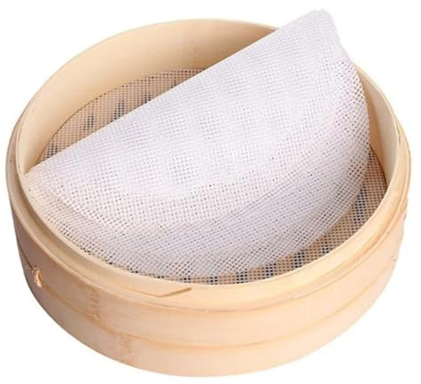 Cozylkx 5PCS Non-stick Silicone Steamer Liners, Round Bamboo Steamer Mesh Mat Dim Sum Dumpling Pastry Baking Mat for Kitchen, 25cm