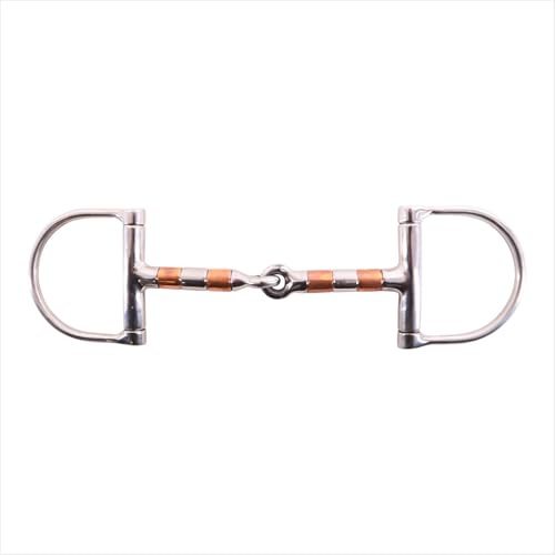 AK D-Bit - Morsetti con bocca a rullo in rame e singola articolazione per morsi di cavallo AKRS-2641 (argento, 5.00'')