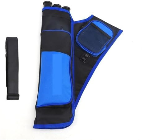 MMYUAK Archery Quiver Archery Quiver 3 Tubes Arrows Holder Portable Back Right Hand Left for Bow Shooting(Blue LH 1pc)