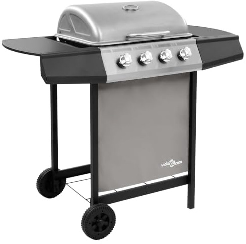 Barbecue a gas con 4 bruciatori nero e argento (solo FR/BE/IT/UK/NL)