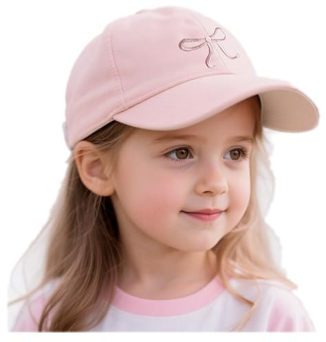 RunFar shop Baseball Kappe Mädchen Pferdeschwanz Snapback Verschluss Baseball Cap Kinder Cap Sonnenkappe Sonnenhut Süße Schleife Mädchen Sommermütze UV Schutz verstellbare Outdoor Reise Caps
