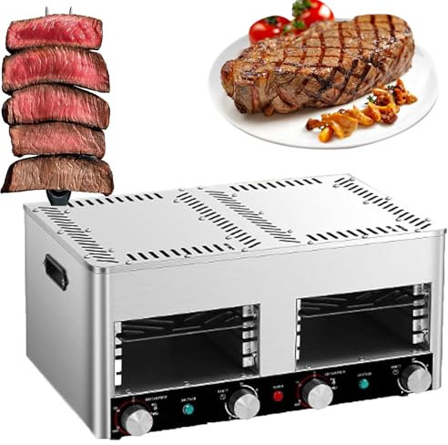 Grill à Steak électrique, Grill à Steak Commercial D'intérieur, Grill à Steak Automatique, Temps Et Température Réglables, Cuiseur à Steak En Acier Inoxydable à 1472 °f, Gril électrique Pour Bœuf,B