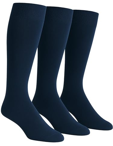 o-day Calze Uomo Lunghe Caldo Cotone (Confezione da 3) – Morbide Calze Lunghe Uomo Invernali in Tinta Unita o Fantasia (IT, Numero, 39, 46, Regular, Regular, 3 Paia - Tinta Unita Blu)