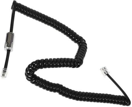 HIAKDOFT Telefonkabel Set Teilig Spiralkabel Adrig PC mit Drehbarem Entwirrer Schwarz Festnetz Telefonhörer Schnur und Dehnbares Spiralkabel Langlebig Verheddernd für Büro und Zuhause