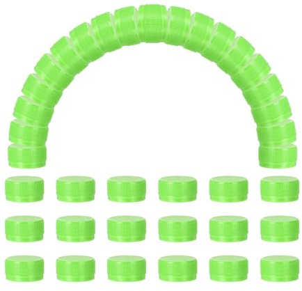 sourcing map 100pcs Plastic Bottle Caps, 30mm Bottle Screw Lid Top Water Bottles Top Cap for DIY Development Imagination Intelligence Craft Scrapbook Creative Gifts, Bright Green
