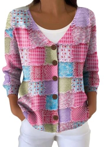 Mfhmom Gilet Femme Cachemire Hiver Chic et Élégant Cardigan Long Laine Douce Col V Boutonné Léger Automne Gilets Chaude Tricotée Grande Taille Mode Confortable Style Décontracté