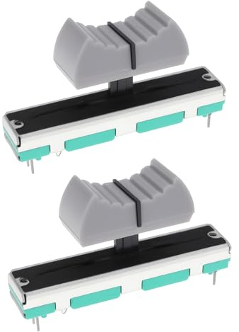 Briny River 2 x B10K gerades Schiebe-Potentiometer mit Knöpfen, 45 x 9 x 4 mm für Audio