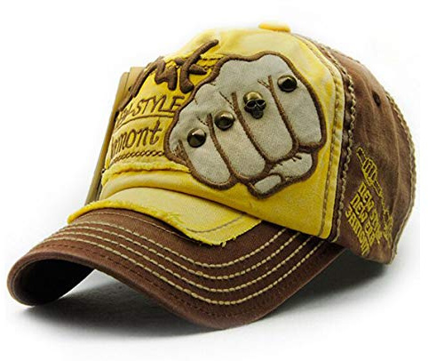 CHENNUO Vintage Basecap Distressed Cap Herren Damen Unisex Baumwolle Baseballkappe Outdoor Sport Kappe mit Gebogenem Visier