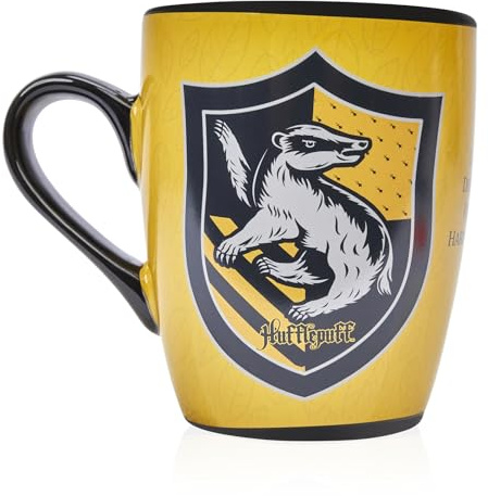 Harry Potter WOW! STUFF Thermotasse Sprechender Hut – Hufflepuff, Hitze enthüllt das verborgene Hogwarts-Haus, thermische Musteränderung, Wizarding World Offizielle, Sammlerstücke und Spielzeug