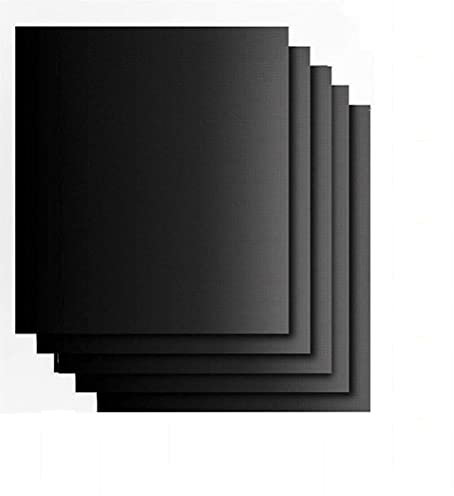 OYHN Tapis de Barbecue Réutilisable 5pcs Tapis de Cuisson Cuivre Plaque Feuille de Cuisson Four 40x33cm pour Barbecue gaz Charbon électrique 100% Anti-adhérent Tapis de Cuisson en Fibre de Verre,Noir