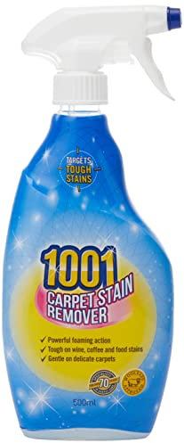 1001 Carpet Stain Remover, Tough On Stubborn Stains, Cleans deep into the carpet, Gentle On Rugs, Upholstery and Carpets, Leaves no residue, WoolSafe approved 500ml